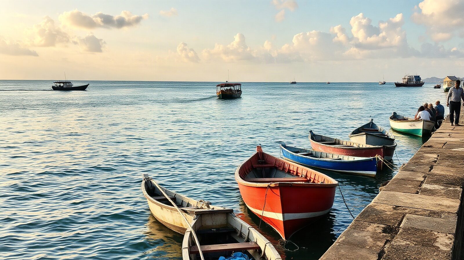 Des bateaux de pêche colorés amarrés bord à bord